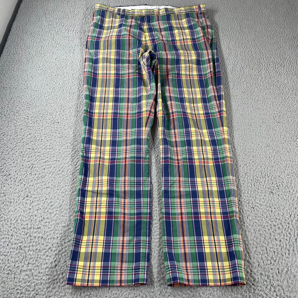 Ralph Lauren RLX Mens Plaid Golf Pants 36x32 Pockets Blue Green Yellow Pink